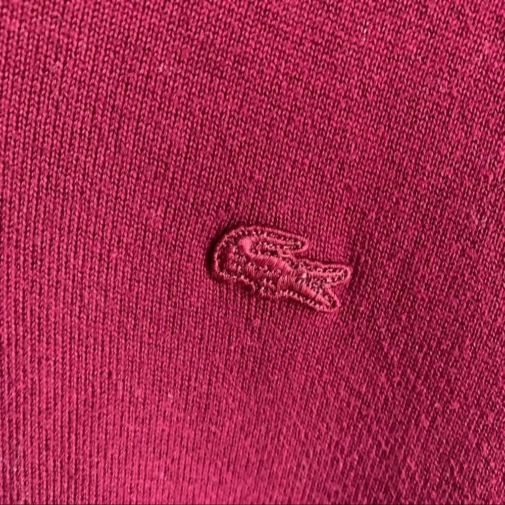 LACOSTE | GUC Maroon V-Neck Sweater Maroon Logo